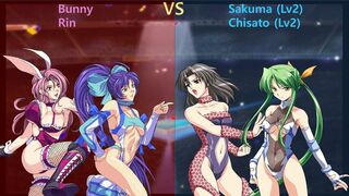 Wrestle Angels Survivor 2 Bunny, Rin vs Sakuma (Lv2), Chisato (Lv2) 2 wins out of 3 games