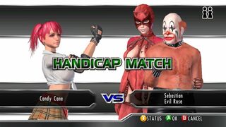 Rumble Rose XX Candy Cane vs Sebastian, Evil Rose 1: 2 Handicap Match