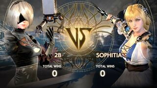 SOULCALIBUR VI 2B (Skirtless) vs Sophitia 5 wins out of 9 games ソウルキャリバー Ⅵ 2B(スカートなし) vs ソフィーティア 五先勝