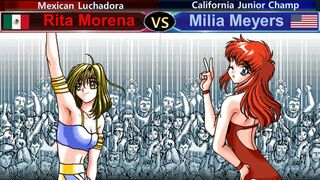 Wrestle Angels V1 リタ・モレナ vs ミリア･メアーズ 三先勝 Rita Morena vs Milia Meyers 3 wins out of 5 games