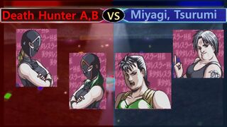 美少女レスラー列伝 デスハンタース vs 宮城,鶴見 SNES Bishoujo Wrestler Retsuden Death Hunter A,B vs Miyagi, Tsurumi