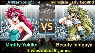 Request マイティ祐希子 vs ビューティ市ヶ谷 三先勝 Mighty Yukiko vs Beauty Ichigaya 3 wins out of 5 games V3 KO Rule