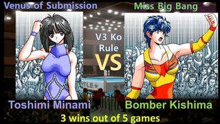 Wrestle Angels V3 南 利美 vs ボンバー来島 三先勝 Toshimi Minami vs Bomber Kishima 3 wins out of 5 games KO Rule