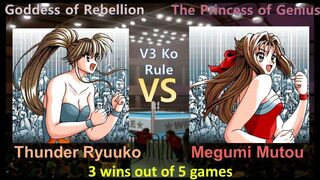 Wrestle Angels V3 サンダー龍子 vs 武藤 めぐみ 三先勝 Thunder Ryuuko vs Megumi Mutou 3 wins out of 5 games KO Rule
