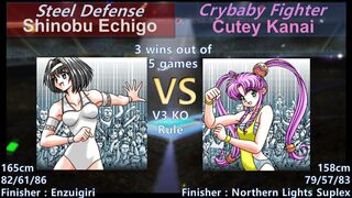 Wrestle Angels V3 越後 しのぶ vs キューティー金井 三先勝 Shinobu Echigo vs Cutey Kanai 3 wins out of 5 games