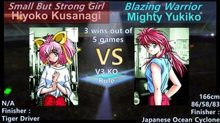 Wrestle Angels V3 草薙 ひよこvsマイティ祐希子 三先勝 Hiyoko Kusanagi vs Mighty Yukiko 3 wins out of 5 games KO Rule