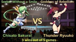 Request 桜井 千里 vs サンダー龍子 三先勝 Chisato Sakurai vs Thunder Ryuuko 3 wins out of 5 games