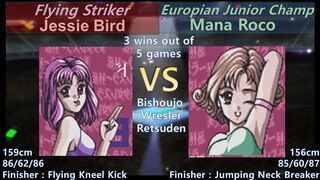 美少女レスラー列伝 ジェシィ バード vs マーナ ロコ SNES Bishoujo Wrestler Retsuden Jessie Bird vs Mana Roco