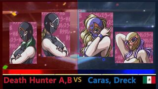 美少女レスラー列伝 デスハンタース vs カラス,エルドレック SNES Bishoujo Wrestler Retsuden Death Hunter A,B vs Caras, Dreck