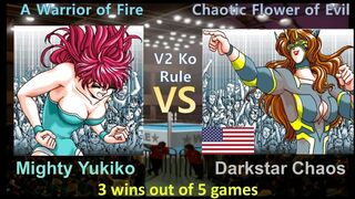 Wrestle Angels V2 マイティ祐希子vsダークスターカオス 三先勝 Mighty Yukiko vs Darkstar Chaos 3wins out of 5games KO Rule