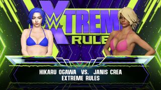 Wrestle Angels ver. WWE 2K23 小川 ひかるvsジャニス・クレア Hikaru Ogawa vs Janis Crea Extreme Rule Swimsuit Match