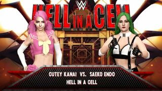 Wrestle Angels ver. WWE 2K23 キューティー金井 vs 遠藤 冴子 Cutey Kanai vs Saeko Endo Hell in a Cell
