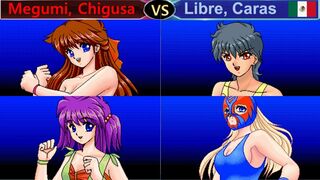 Wrestle Angels 2 めぐみ,千種 vs リブレ,カラス二先勝 Megumi, Chigusa vs Libre, Caras 2 wins out of 3 games