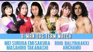 Masahiro Takanashi & Emi Sakura & Mei Suruga vs Riho & Baliyan Akki & Anchamu