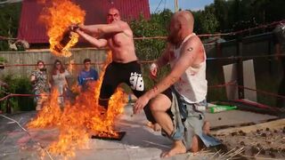 Alexander Nabiev vs. Magadan Cross (First Russian Barefoot Death Match) *Fire Incident*