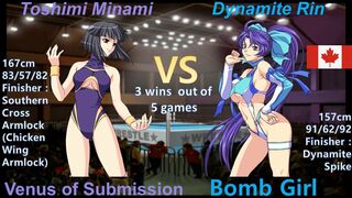 Wrestle Angels Survivor 2 南 利美 vs ダイナマイト・リン 三先勝 Toshimi Minami vs Dynamite Rin 3 wins out of 5 games