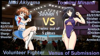 Wrestle Angels Survivor 1 秋山 美姫 VS 南 利美 三先勝 Miki Akiyama vs Toshimi Minami 3 wins out of 5 games