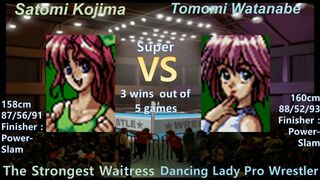 Super Wrestle Angels (SNES) 小縞 聡美vs渡辺 智美 三先勝 Satomi Kojima vs Tomomi Watanabe 3 wins out of 5 games
