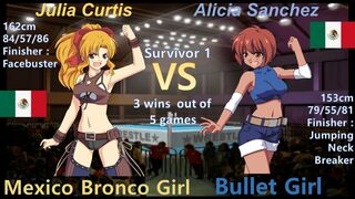 Wrestle Angels Survivor 1 ジュリア・カーチス vs アリシア·サンチェス 三先勝 Julia vs Alicia 3 wins out of 5 games