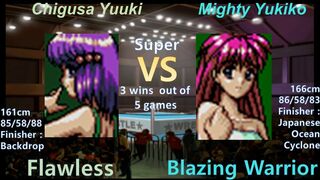 Super Wrestle Angels 結城 千種 vs マイティ祐希子 三先勝 Chigusa Yuuki vs Mighty Yukiko 3 wins out of 5 games