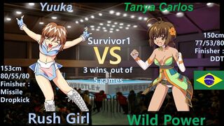 Wrestle Angels Survivor 1 優香 vs ターニャ・カルロス 三先勝 Yuuka vs Tanya Carlos 3 wins out of 5 games