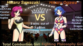 Wrestle Angels Survivor 1 沢崎 光 vs 小川 ひかる 三先勝 Hikaru Sawazaki vs Hikaru Ogawa 3 wins out of 5 games