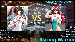 Wrestle Angels V3 永原 ちづるvsマイティ祐希子 三先勝 Chizuru Nagahara vs Mighty Yukiko 3wins out of 5games KO Rule