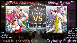 Wrong ver) Wrestle Angels V3 草薙 ひよこvsキューティー金井 三先勝 Hiyoko Kusanagi vs Cutey Kanai 3wins out of 5games
