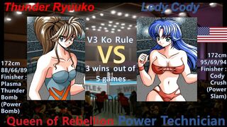 Wrestle Angels V3 サンダー龍子 vs レディ・コーディ 三先勝 Thunder Ryuuko vs Ledy Cody 3 wins out of 5 games