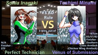 Wrestle Angels V3 ソニア稲垣 vs 南 利美 三先勝 Sonia Inagaki vs Toshimi Minami 3 wins out of 5 games Ko Rule