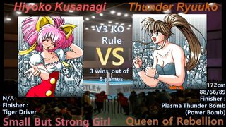Wrestle Angels V3 草薙 ひよこvsサンダー龍子 三先勝 Hiyoko Kusanagi vs Thunder Ryuuko 3 wins out of 5 games KO Rule