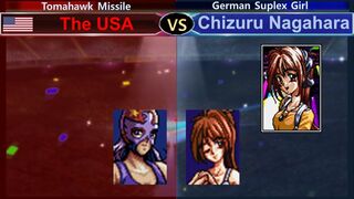 Super Wrestle Angels (SNES) The USA vs 永原 ちづる 三先勝 The USA vs Chizuru Nagahara 3 wins out of 5 games