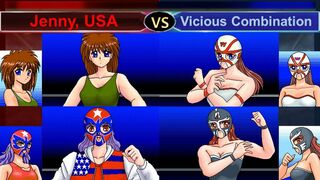 Wrestle Angels 2 ジェニー, USAvsビシャス コンビネイション 二先勝 Jenny, USA vs Vicious Combination 2wins out of 3games