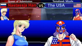 Wrestle Angels 2 ナスターシャ・ハン vs The USA 三先勝 Nastassja Han vs The USA 3 wins out of 5 games